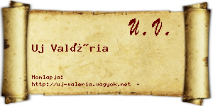 Uj Valéria névjegykártya